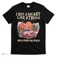 Country Western Boho Runs On Dreams And Gasoline I Got A Heart Like A Truck , T-Shirt thumb 0