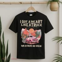 Country Western Boho Runs On Dreams And Gasoline I Got A Heart Like A Truck , T-Shirt thumb 2