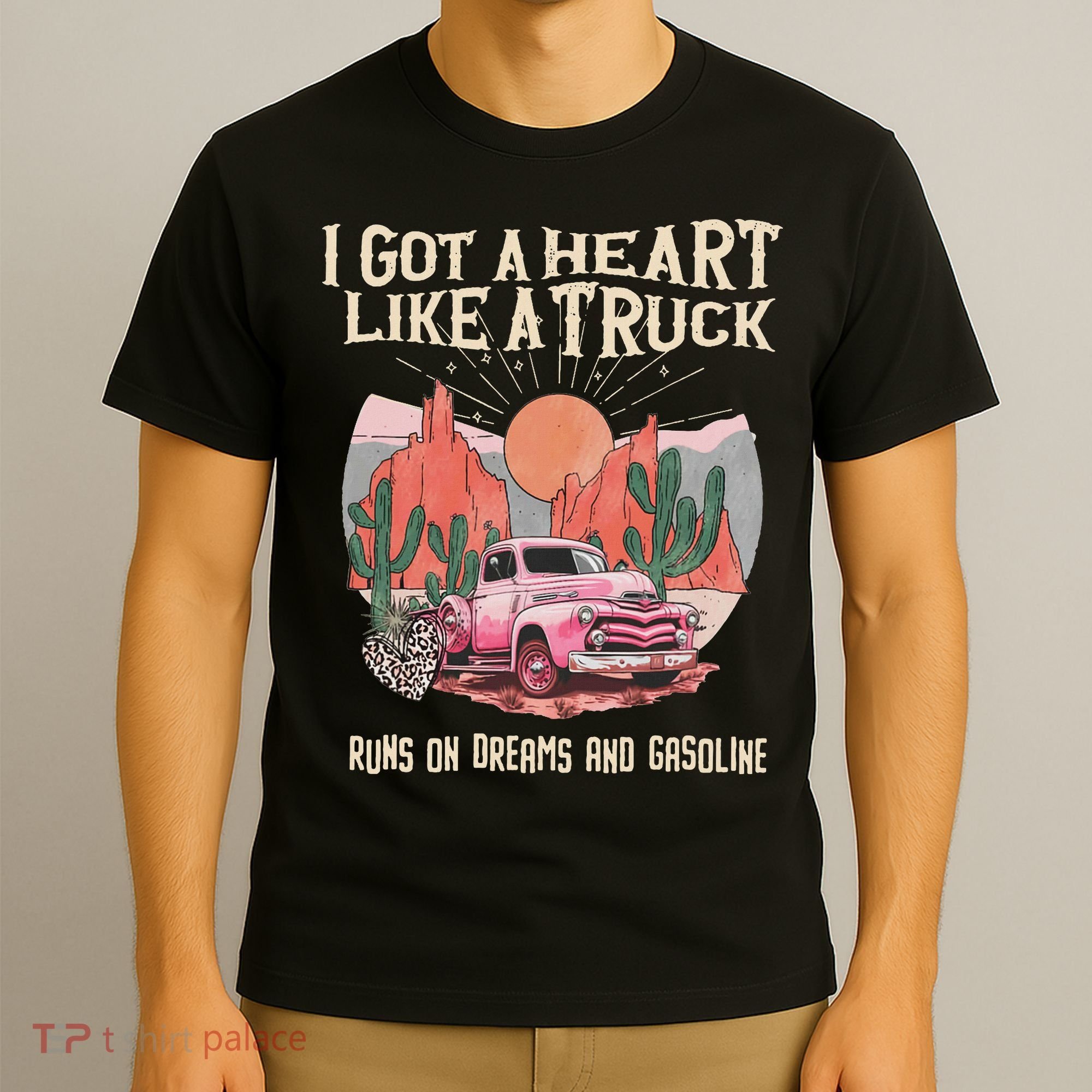 Country Western Boho Runs On Dreams And Gasoline I Got A Heart Like A Truck , T-Shirt