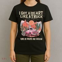 Country Western Boho Runs On Dreams And Gasoline I Got A Heart Like A Truck , T-Shirt thumb 4