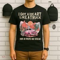 Country Western Boho Runs On Dreams And Gasoline I Got A Heart Like A Truck , T-Shirt thumb 6