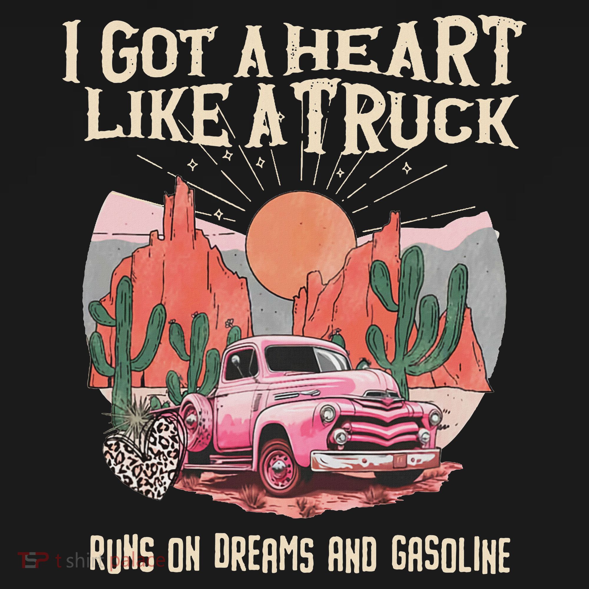 Country Western Boho Runs On Dreams And Gasoline I Got A Heart Like A Truck , T-Shirt