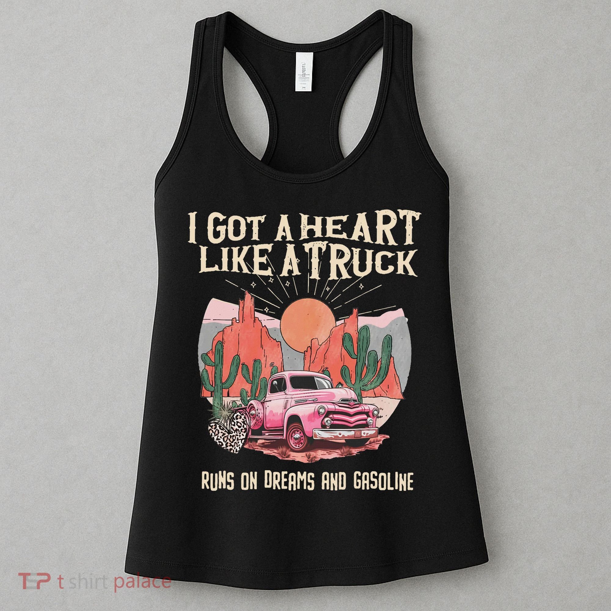 Country Western Boho Runs On Dreams And Gasoline I Got A Heart Like A Truck , Women's Tank Top