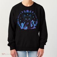 Cute Witchy Black Cat Crystal Alchemy Kawaii Pastel Goth Women's Sweatshirt thumb 0