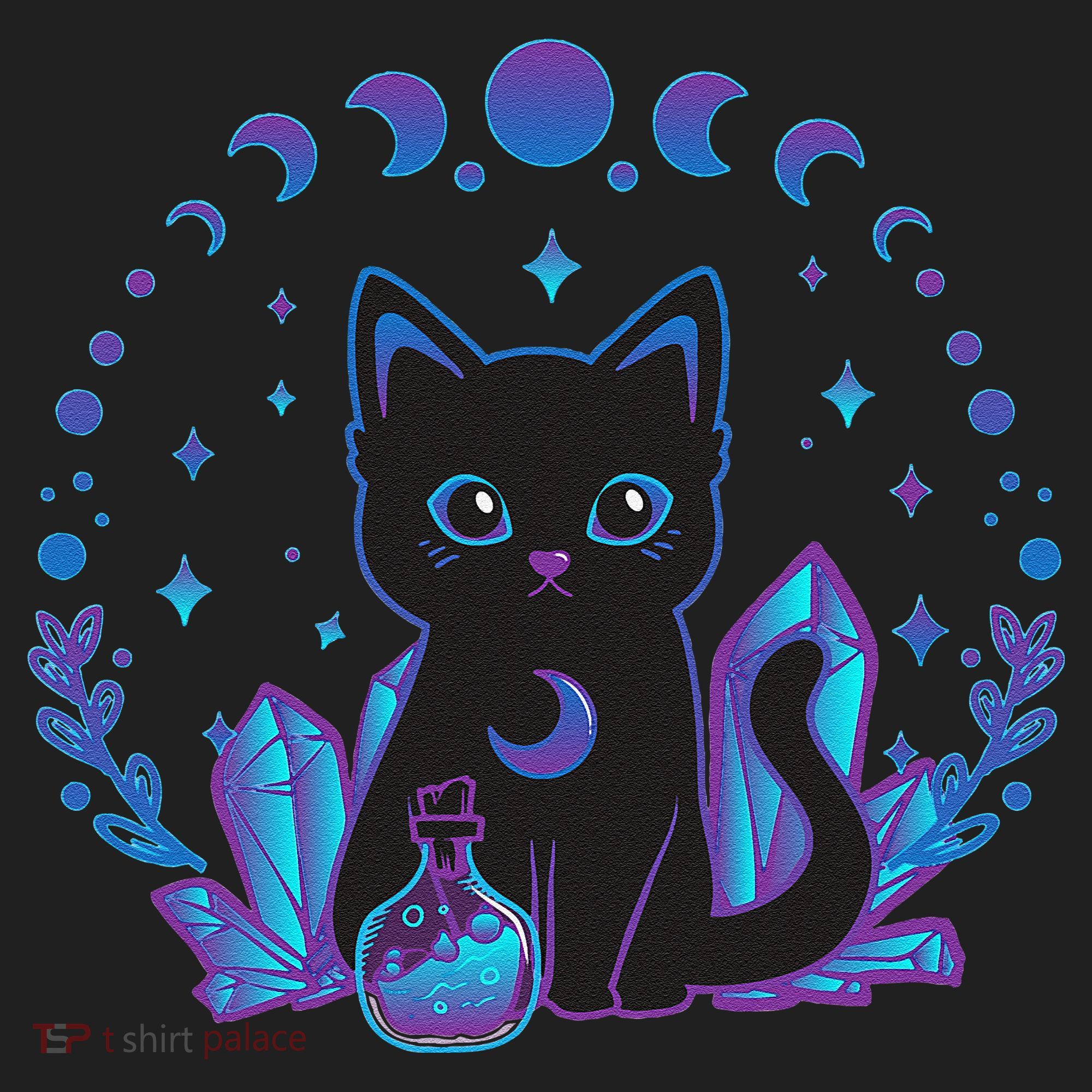Cute Witchy Black Cat Crystal Alchemy Kawaii Pastel Goth Women's Sweatshirt