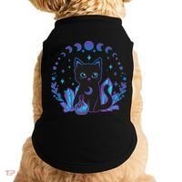 Cute Witchy Black Cat Crystal Alchemy Kawaii Pastel Goth Doggie Tank thumb 0