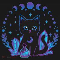 Cute Witchy Black Cat Crystal Alchemy Kawaii Pastel Goth Women's Hoodie thumb 2