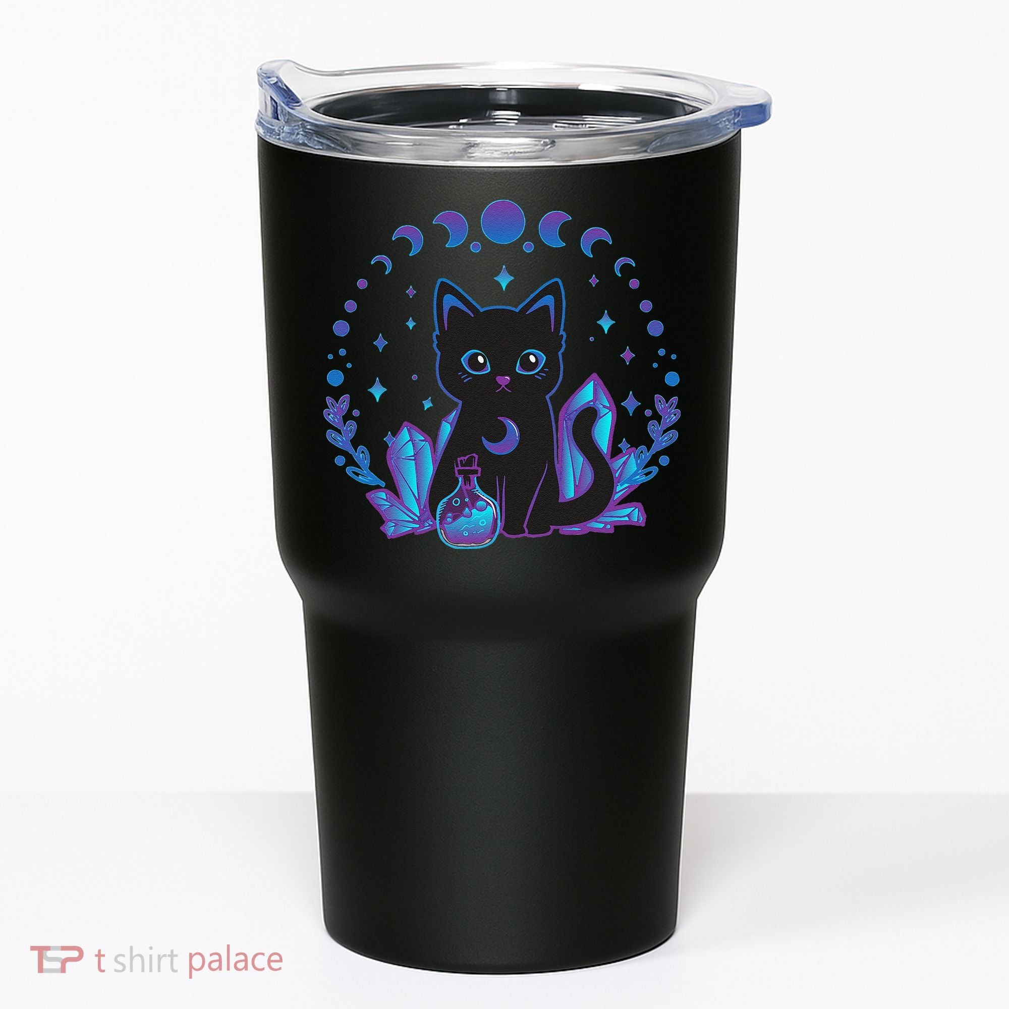 Cute Witchy Black Cat Crystal Alchemy Kawaii Pastel Goth Tumbler
