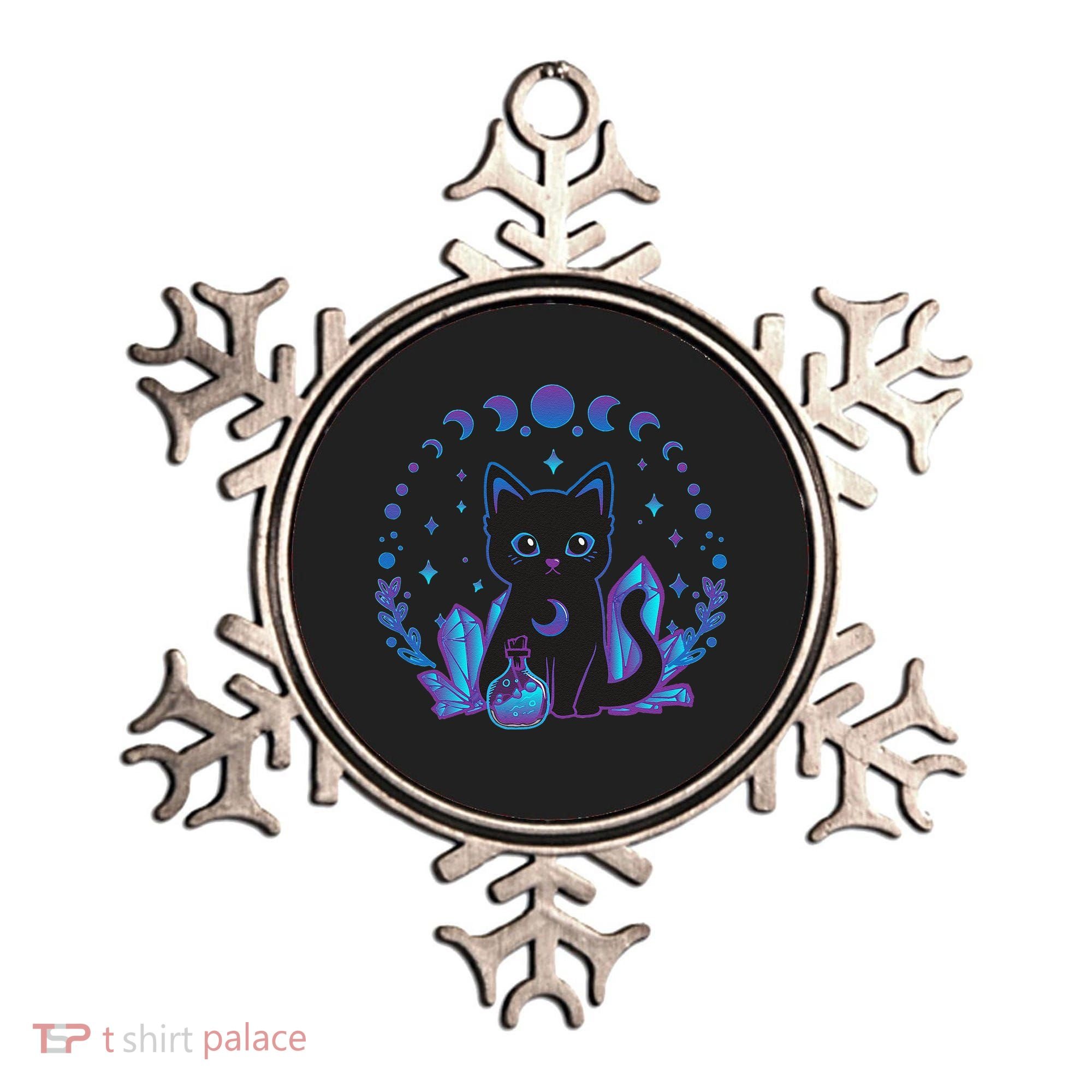 Cute Witchy Black Cat Crystal Alchemy Kawaii Pastel Goth Ornament