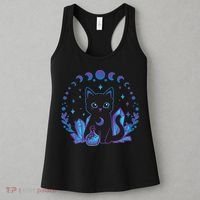 Cute Witchy Black Cat Crystal Alchemy Kawaii Pastel Goth Women's Tank Top thumb 3