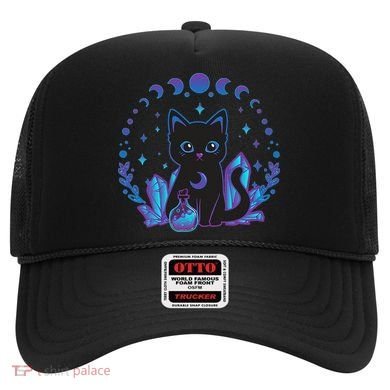 Cute Witchy Black Cat Crystal Alchemy Kawaii Pastel Goth Hat