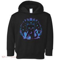 Cute Witchy Black Cat Crystal Alchemy Kawaii Pastel Goth Toddler Hoodie thumb 0