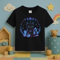 Cute Witchy Black Cat Crystal Alchemy Kawaii Pastel Goth Toddler T-Shirt thumb 3