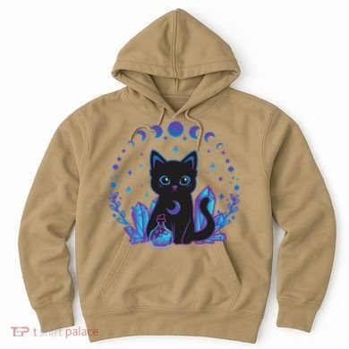Cute Witchy Black Cat Crystal Alchemy Kawaii Pastel Goth Hoodie