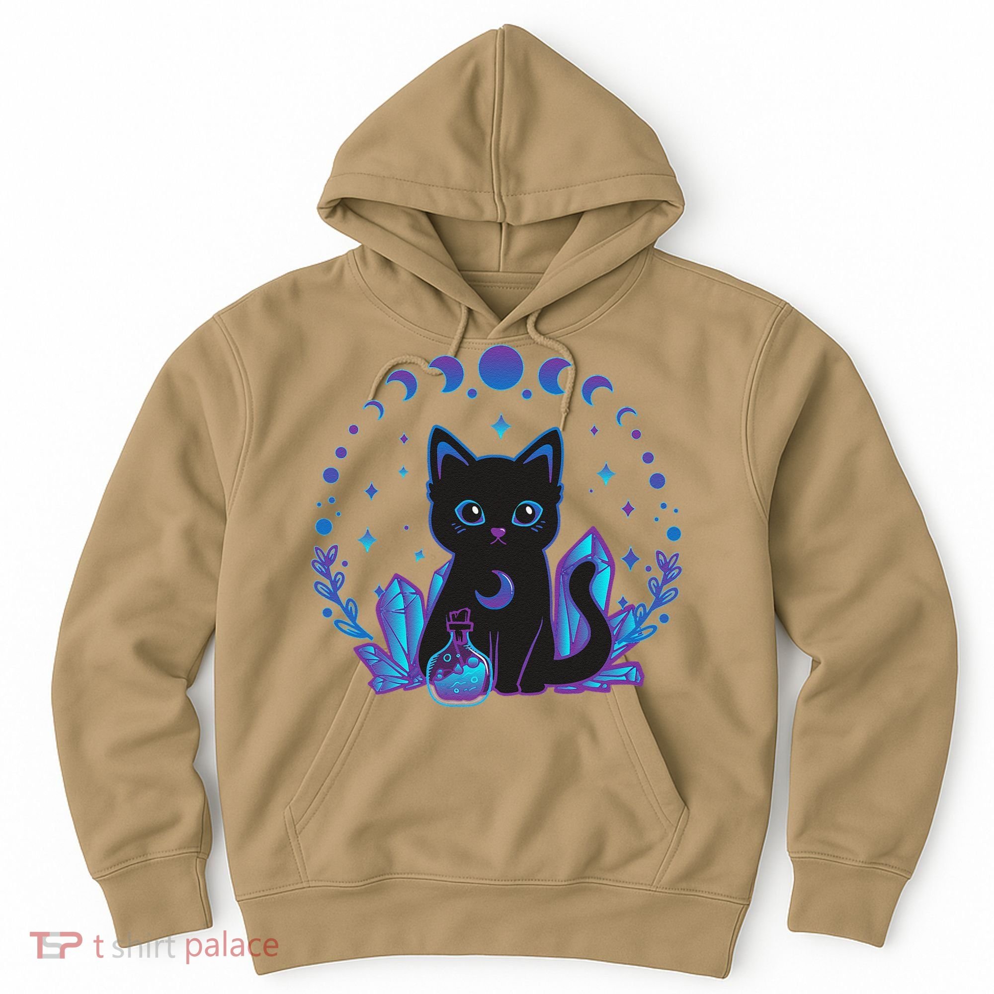 Cute Witchy Black Cat Crystal Alchemy Kawaii Pastel Goth Hoodie