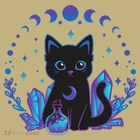 Cute Witchy Black Cat Crystal Alchemy Kawaii Pastel Goth Sweatshirt thumb 2