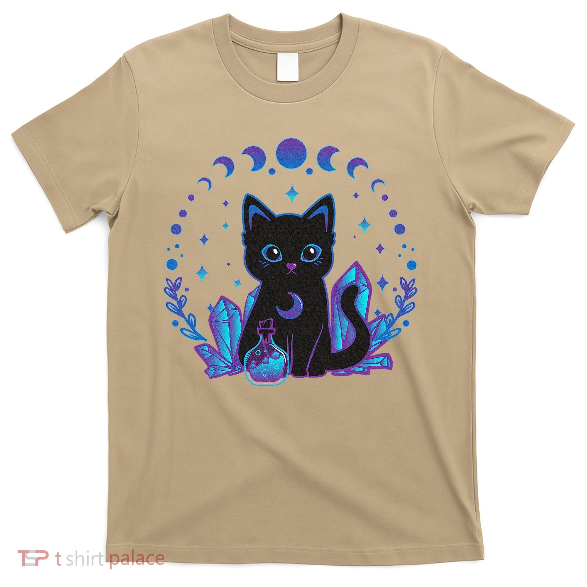 Cute Witchy Black Cat Crystal Alchemy Kawaii Pastel Goth T-Shirt