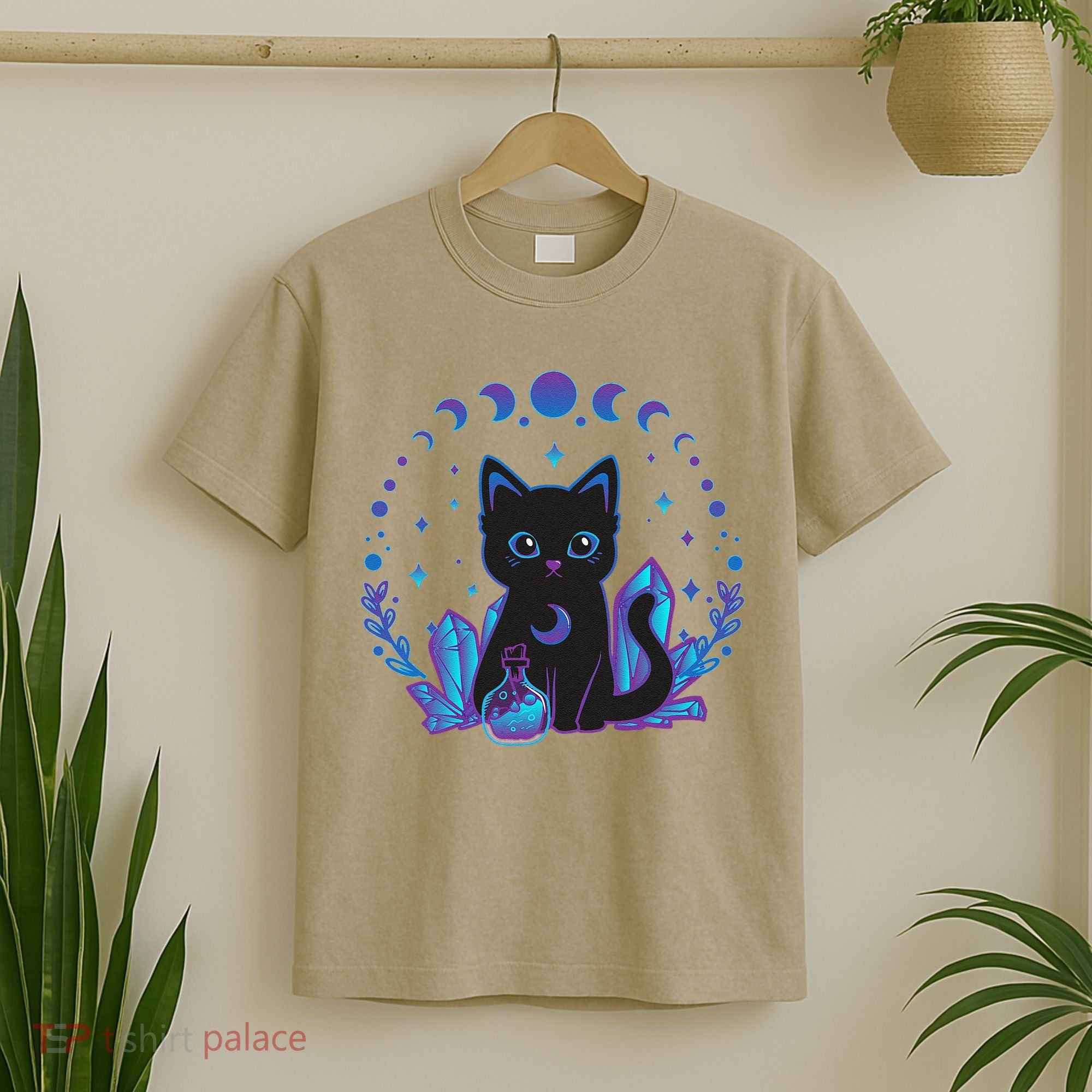 Cute Witchy Black Cat Crystal Alchemy Kawaii Pastel Goth T-Shirt