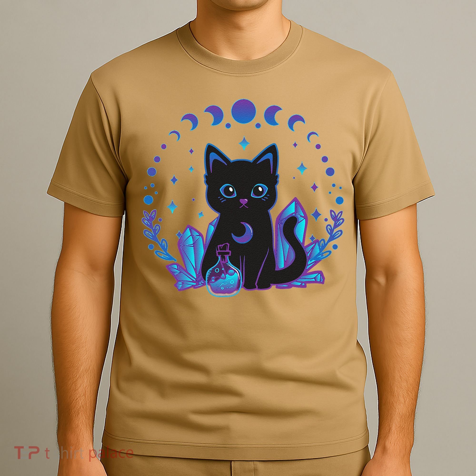 Cute Witchy Black Cat Crystal Alchemy Kawaii Pastel Goth T-Shirt