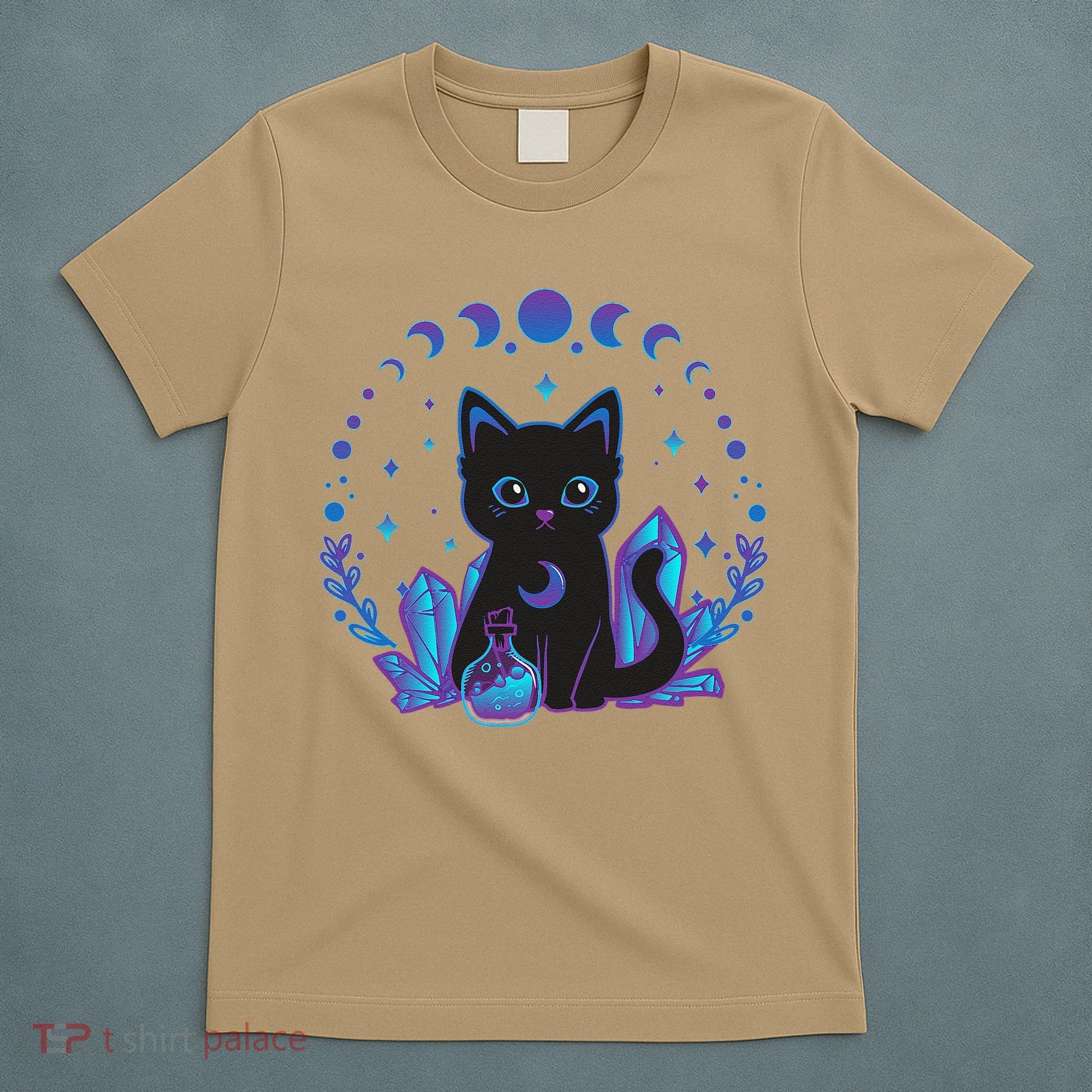 Cute Witchy Black Cat Crystal Alchemy Kawaii Pastel Goth T-Shirt