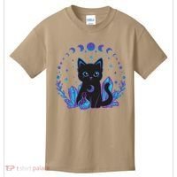 Cute Witchy Black Cat Crystal Alchemy Kawaii Pastel Goth Kids T-Shirt thumb 0