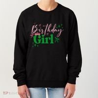 Cute Witch Birthday Girl Pink And Green Women's Sweatshirt thumb 0