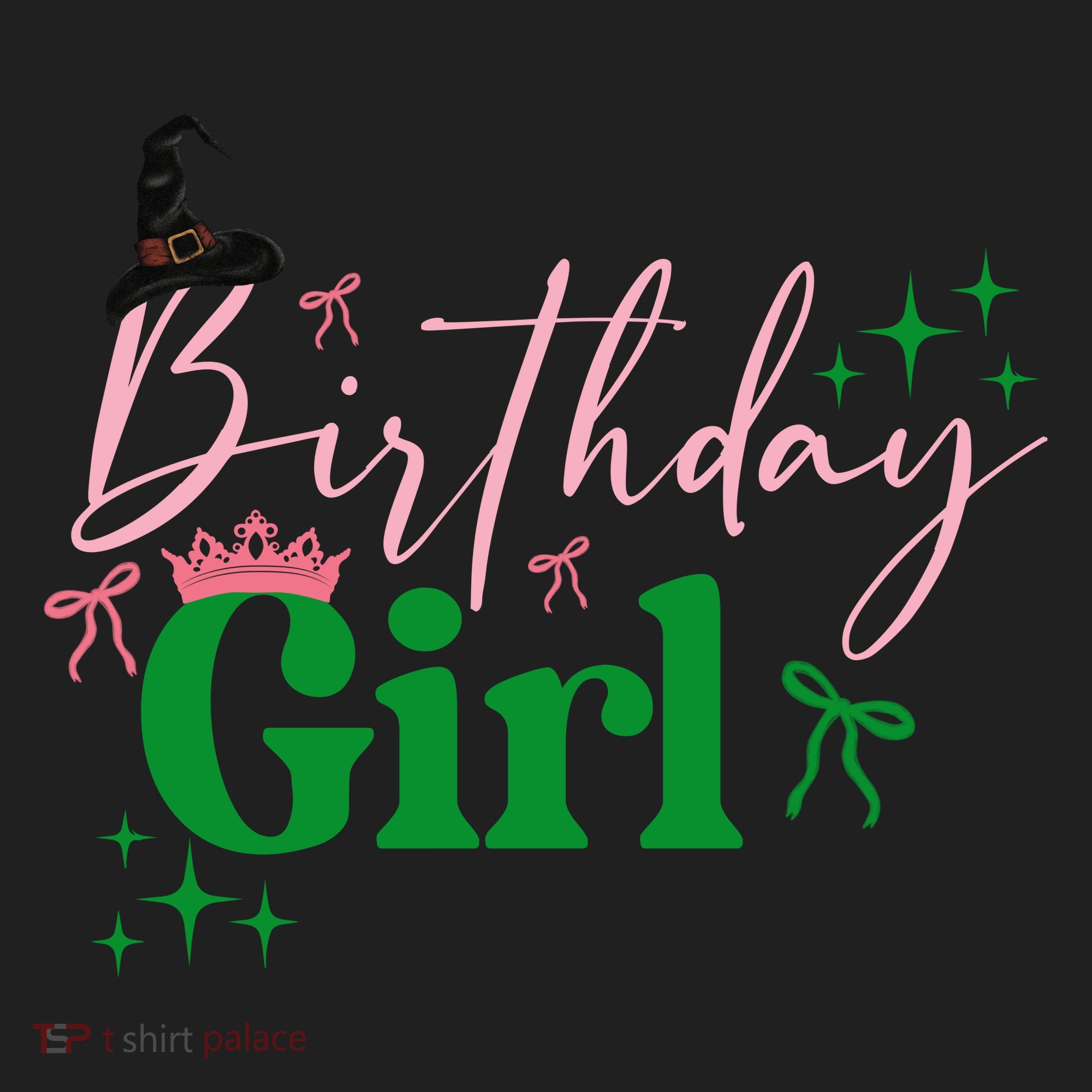 Cute Witch Birthday Girl Pink And Green Women's Sweatshirt