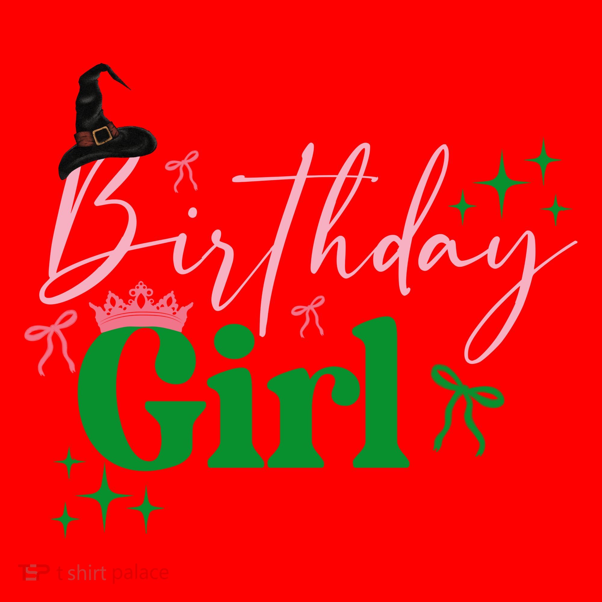 Cute Witch Birthday Girl Pink And Green Santa Hat