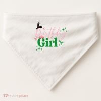 Cute Witch Birthday Girl Pink And Green USA-Made Doggie Bandana thumb 0