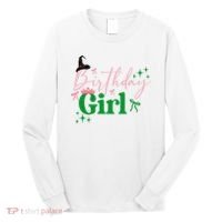 Cute Witch Birthday Girl Pink And Green Long Sleeve Shirt thumb 0
