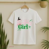 Cute Witch Birthday Girl Pink And Green T-Shirt thumb 2
