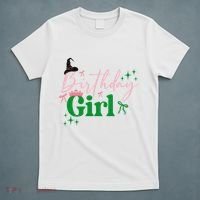 Cute Witch Birthday Girl Pink And Green T-Shirt thumb 5