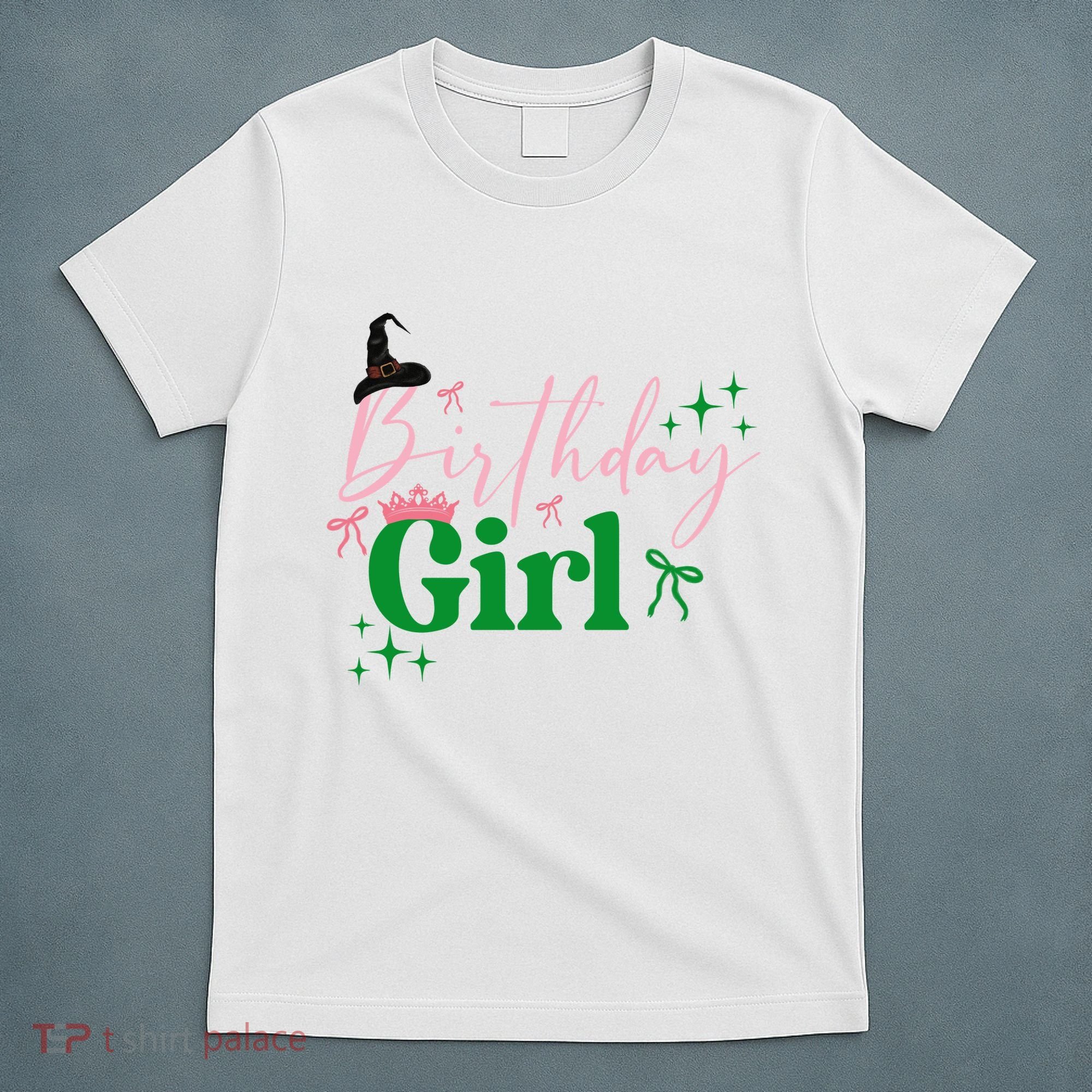Cute Witch Birthday Girl Pink And Green T-Shirt