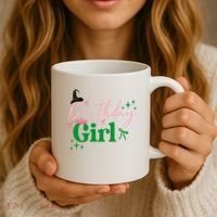Cute Witch Birthday Girl Pink And Green Coffee Mug thumb 3