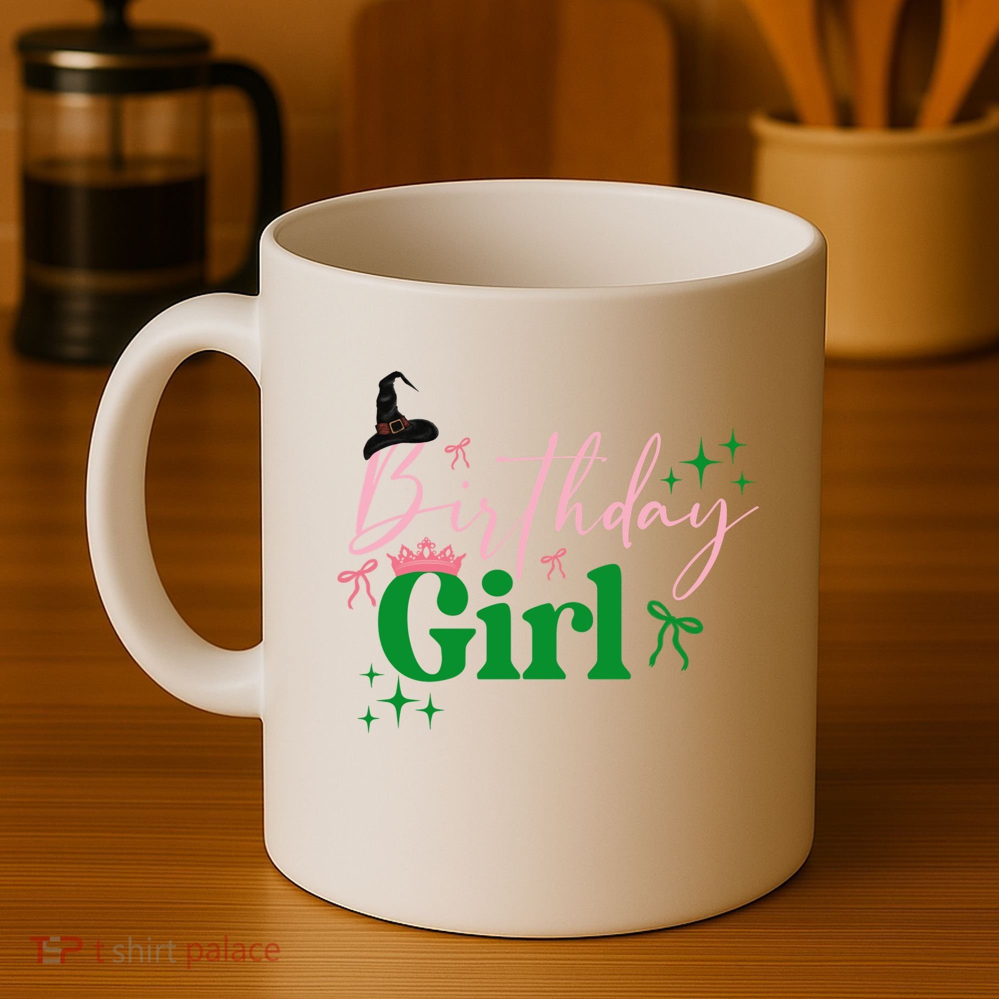 Cute Witch Birthday Girl Pink And Green Coffee Mug