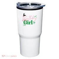 Cute Witch Birthday Girl Pink And Green Tumbler thumb 0
