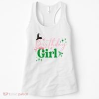 Cute Witch Birthday Girl Pink And Green Women's Tank Top thumb 0