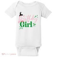 Cute Witch Birthday Girl Pink And Green Baby Bodysuit thumb 0