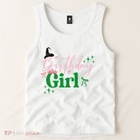 Cute Witch Birthday Girl Pink And Green Tank Top thumb 2