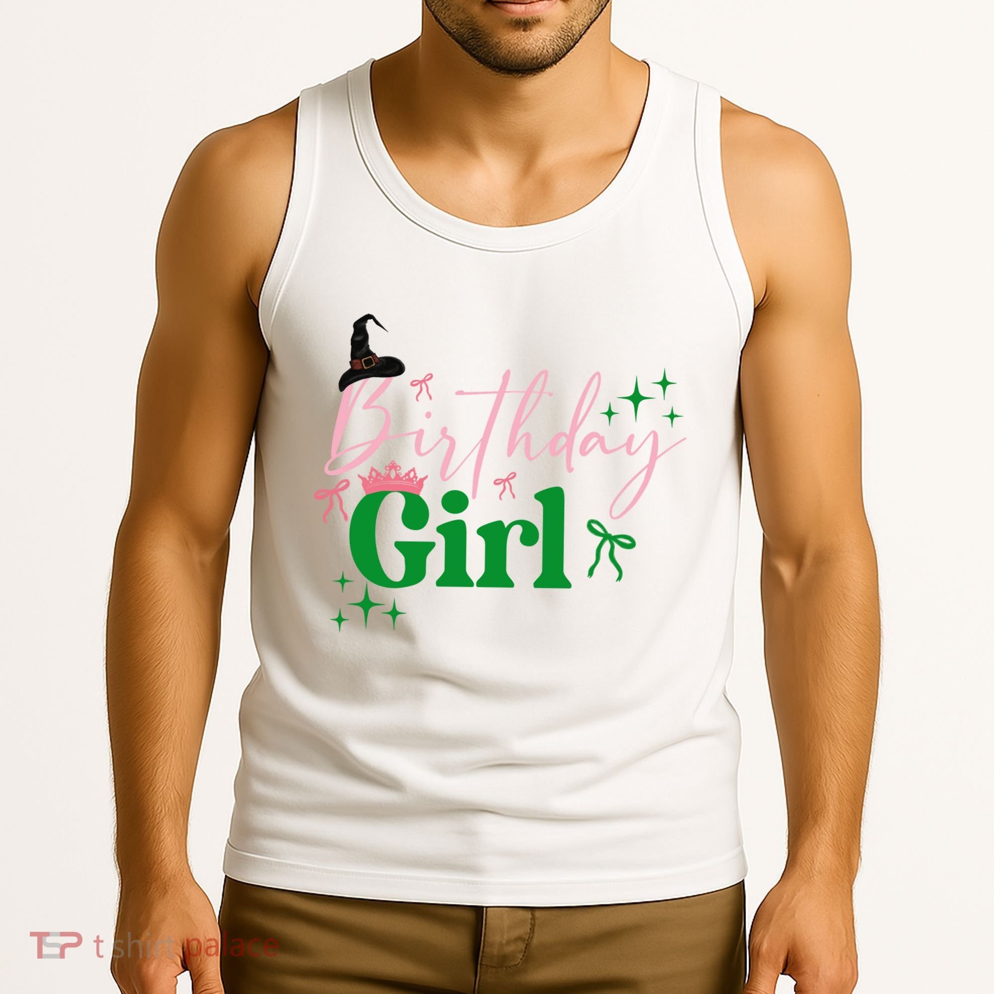 Cute Witch Birthday Girl Pink And Green Tank Top
