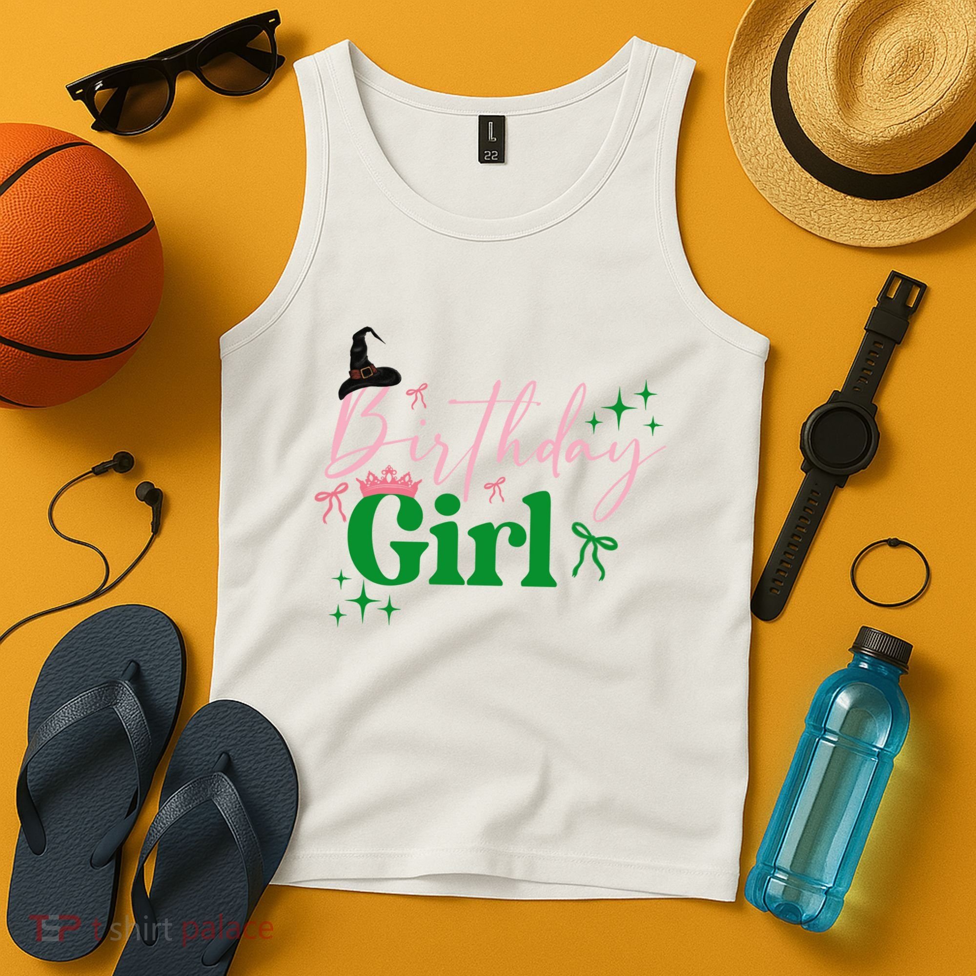 Cute Witch Birthday Girl Pink And Green Tank Top