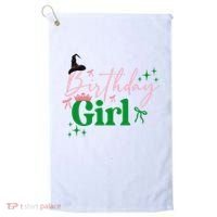 Cute Witch Birthday Girl Pink And Green Golf Towel thumb 0