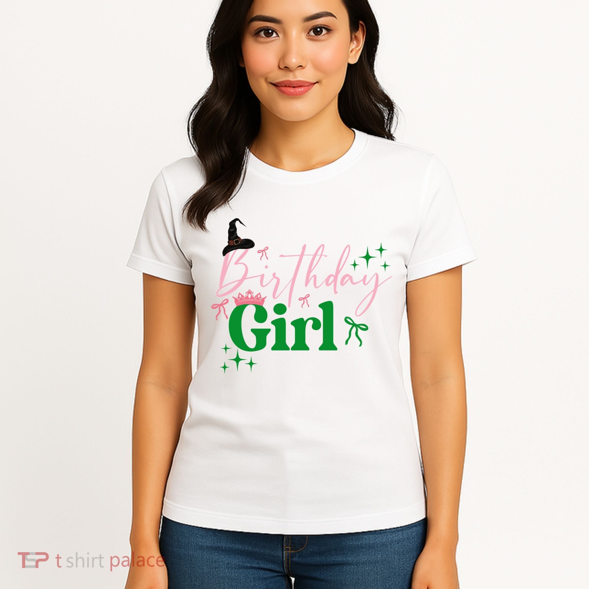 Cute Witch Birthday Girl Pink And Green Women's T-Shirt