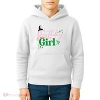 Cute Witch Birthday Girl Pink And Green Kids Hoodie thumb 4