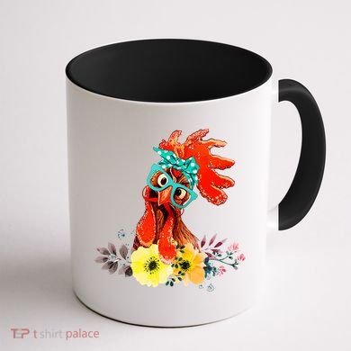 Chicken With Bandana Headband And Glasses Cute Cool Gift Coffee Mug back