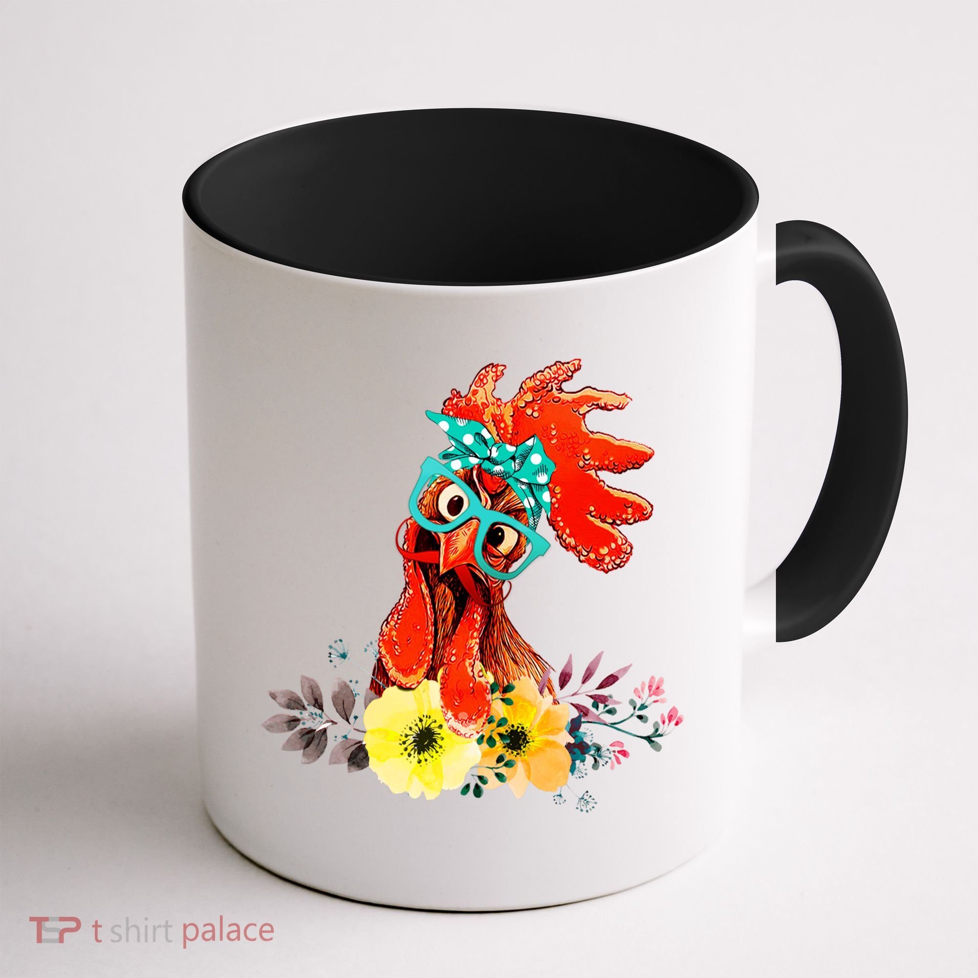 Chicken With Bandana Headband And Glasses Cute Cool Gift Coffee Mug