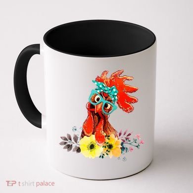 Chicken With Bandana Headband And Glasses Cute Cool Gift Coffee Mug