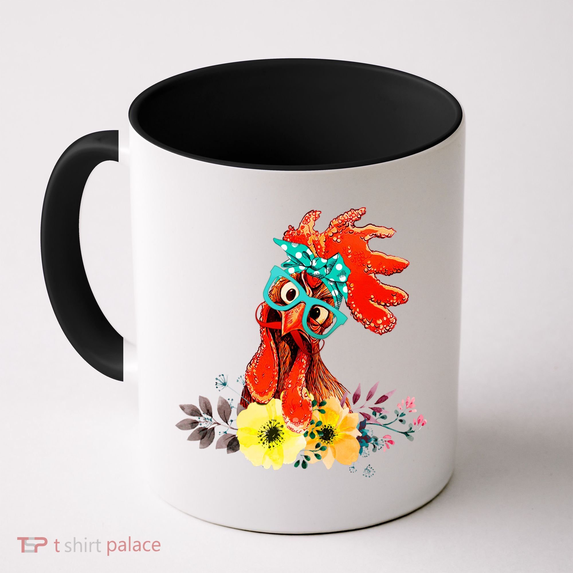 Chicken With Bandana Headband And Glasses Cute Cool Gift Coffee Mug