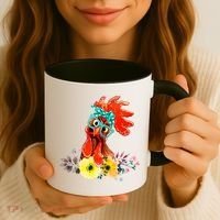 Chicken With Bandana Headband And Glasses Cute Cool Gift Coffee Mug thumb 3