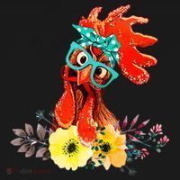 Chicken With Bandana Headband And Glasses Cute Cool Gift Women's Hoodie thumb 2